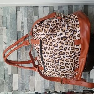 Women's Leopard Print Weekender, Duffel Carry On Tote Bag
